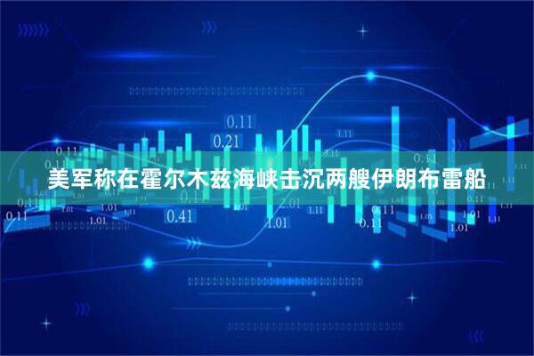 美军称在霍尔木兹海峡击沉两艘伊朗布雷船
