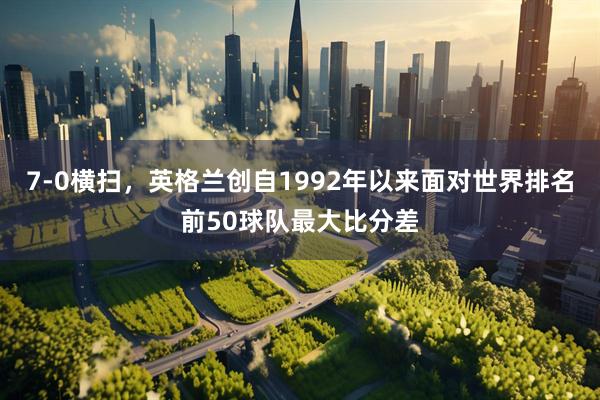 7-0横扫，英格兰创自1992年以来面对世界排名前50球队最大比分差